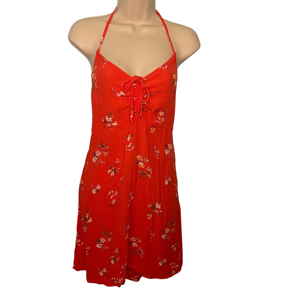American Eagle Women's Floral‎ Halter Dress Size XL Multicolor Smocked Summer